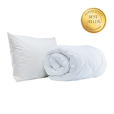 HOMA antiallergisches Set weiß - Bettdecke 140x200 cm und ganzjähriges Kissen 70x90 cm